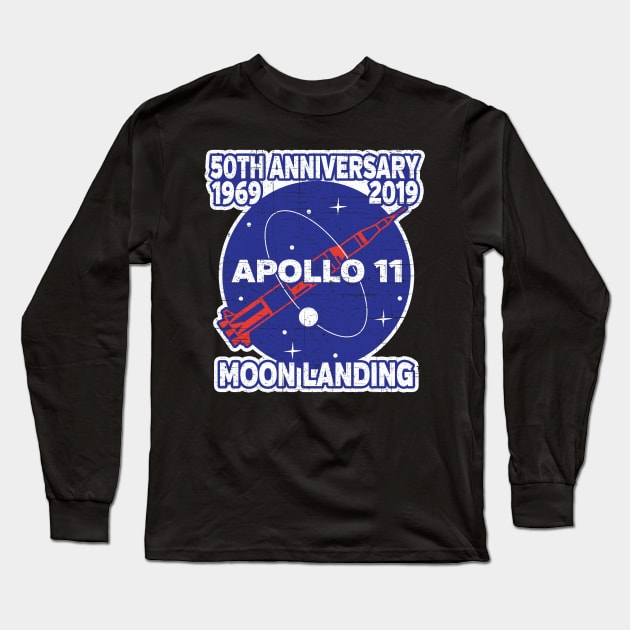 Apollo 11 50th Anniversary NASA Moon Landing 2019 Long Sleeve T-Shirt by RadStar